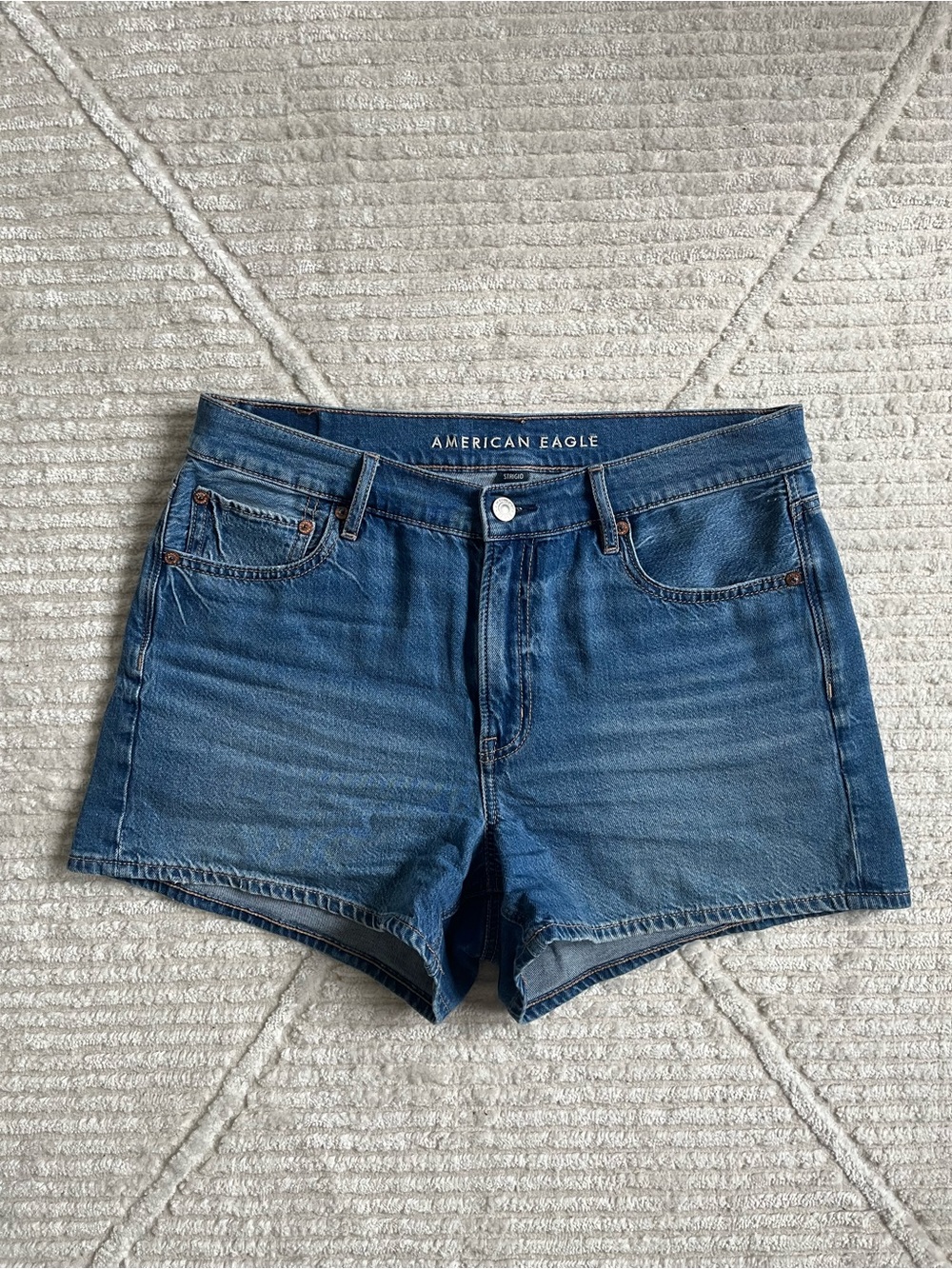 American Eagle Strigid Super High-Waisted Relaxed Denim Short